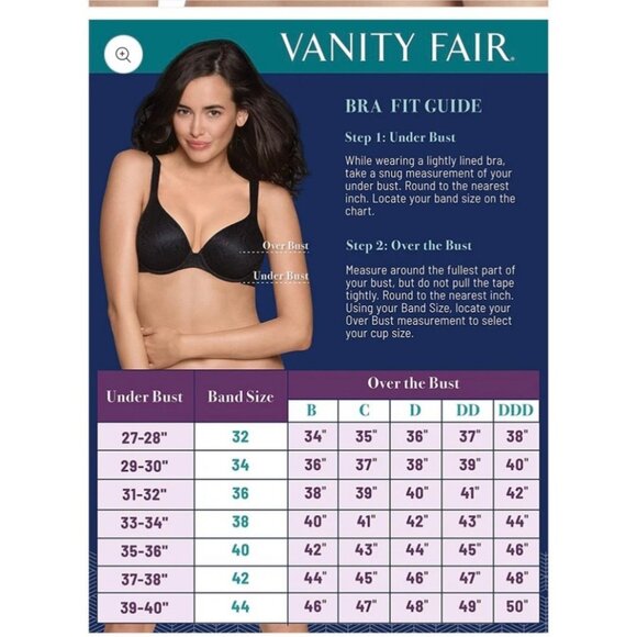 Vanity Fair Women Size 36C Black Nearly Invisible Strapless Underwire Bra 74202 - Picture 9 of 9